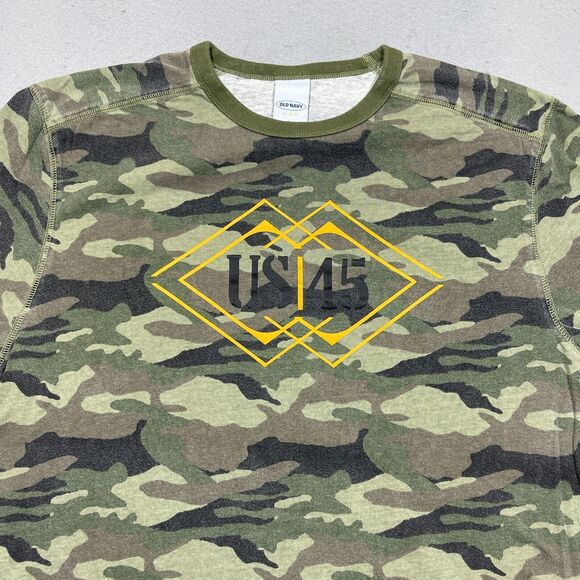 Vintage‎ Old Navy Shirt Men Large Long Sleeve CAMO Camouflaged Green 90s US45 - Picture 2 of 8